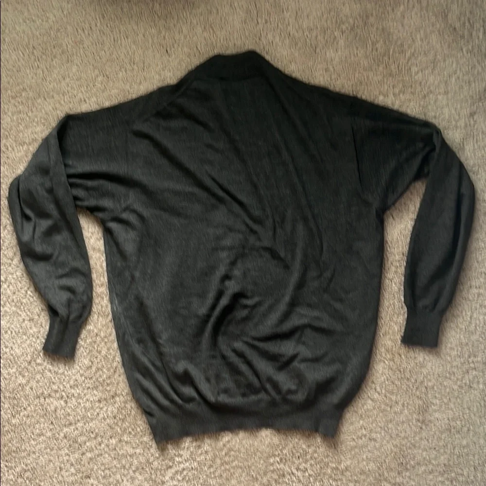 Men's Gran Sasso Cashmere Mock Neck Gray Sweater - Picture 4 of 4